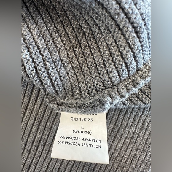 STACCATO Women’s Grey Ribbed V-neck Sweater Dress - Large - Picture 10 of 11